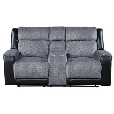 Causeuse inclinable gris / noir ALICIA