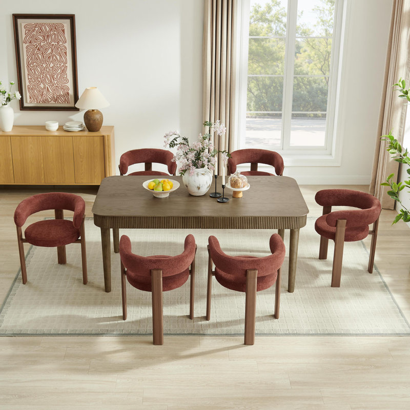 Fauteuil rembourré Varian Modern Teddy avec pieds en métal, 6, Rouge