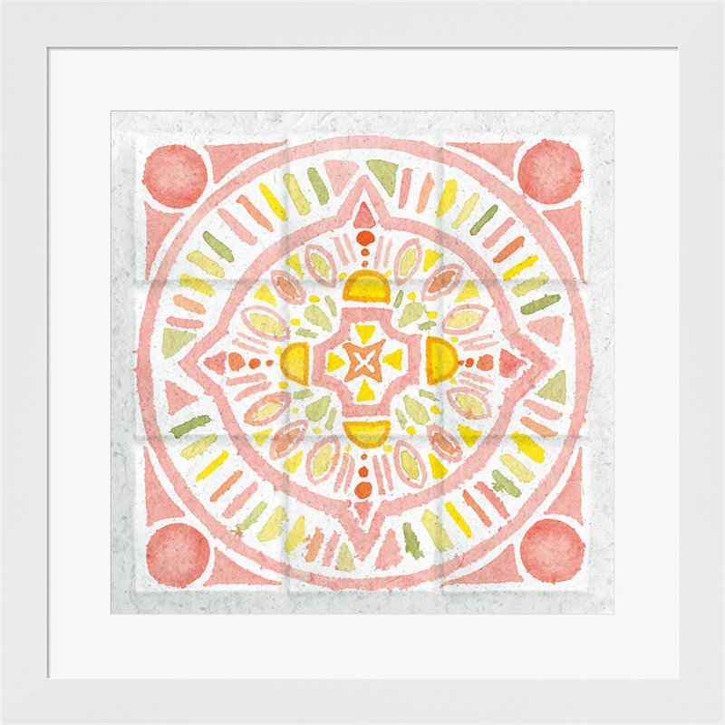 «Citrus Tile IV» par Elyse Deneige - peinture encadrée, H 19,6 po x l 19,6 po, Aucun mat, Papier non encadré