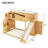  Twin Over Full Bunk Bed with Slide, Wardrobe and Storage Staircase, Natural and Espresso-879764973
