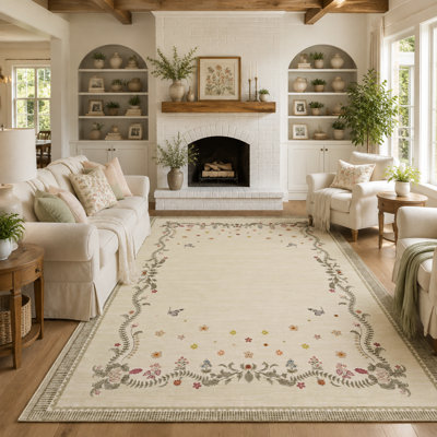 Tapis à bordure Clover Petal pour chambre à coucher et salon