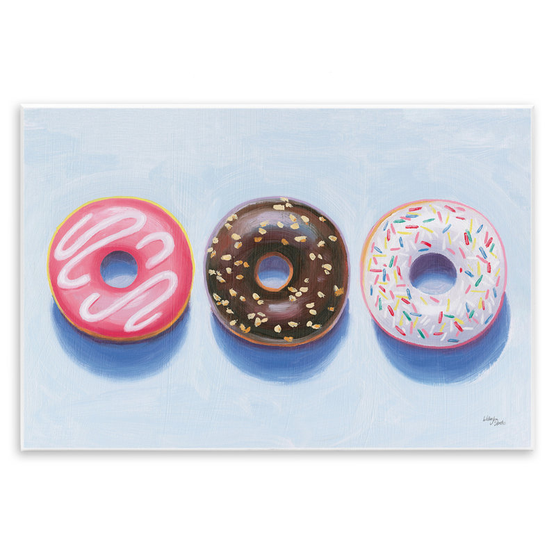 Three Doughnuts Trio Wall Plaque Art by Wild Apple, 13" H x 19" W