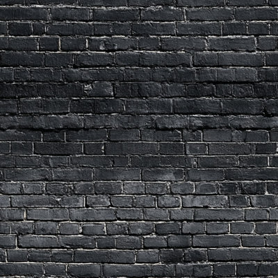 Papier peint adhésif effet brique foncée, style vintage grunge industriel monochrome urbain, papier contact amovible, décoration murale autocollante pour chambre, cuisine, placards, 45 cm x 300 cm
