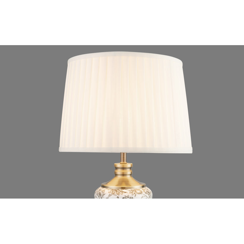 35cm Cotton Pleated Empire Lamp Shade, Cream