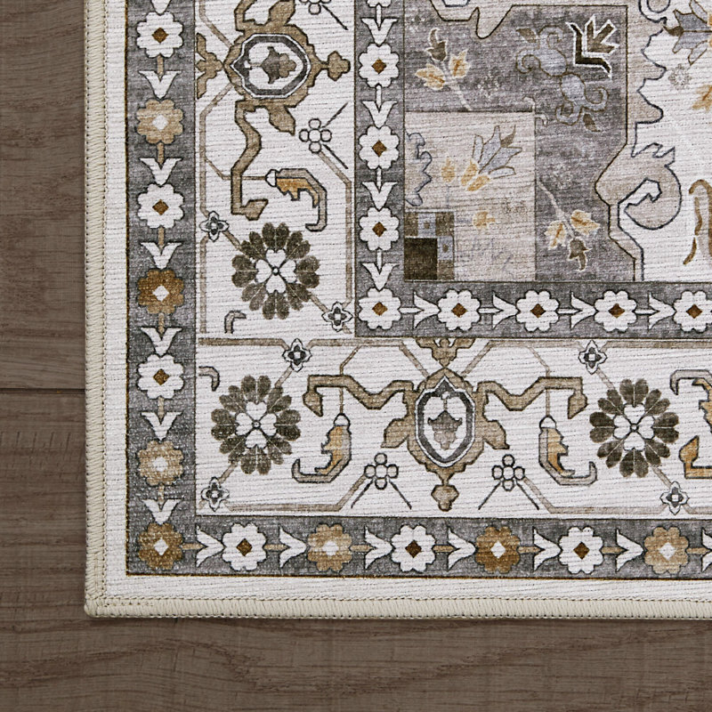 Laura Ashley Florence Imagine Printed Chenille Machine Washable Rugs, 2'2" × 3'9", Taupe