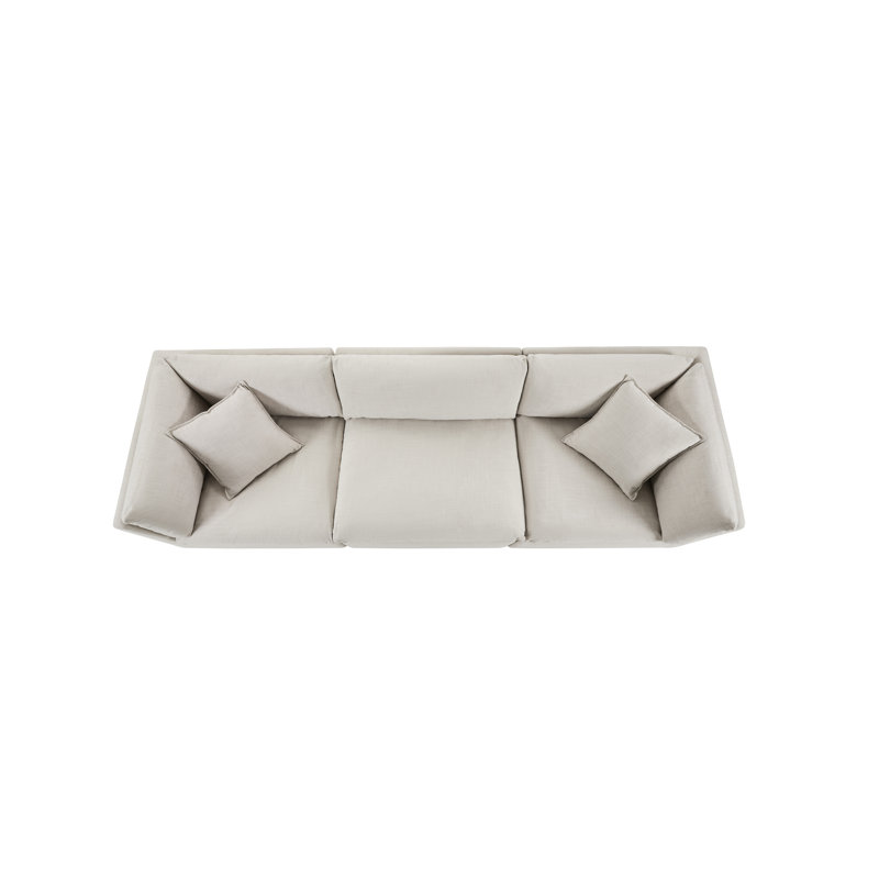 Canapé modulaire rembourré 4 pièces Annabella, Tissage performant en lin Effie