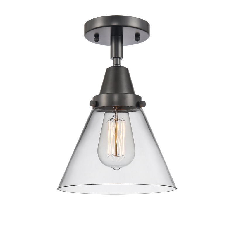 Plafonnier encastré en verre Amede, Clair, Noir mat, H 11 po x l 7,75 po x P 7,75 po