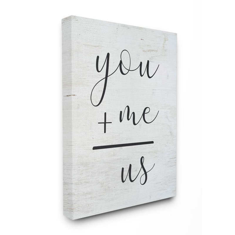 «You plus me» par lettré et doublé - impression d'art textuel, Toile tendue, H 40 po x l 30 po x P 1,5 po