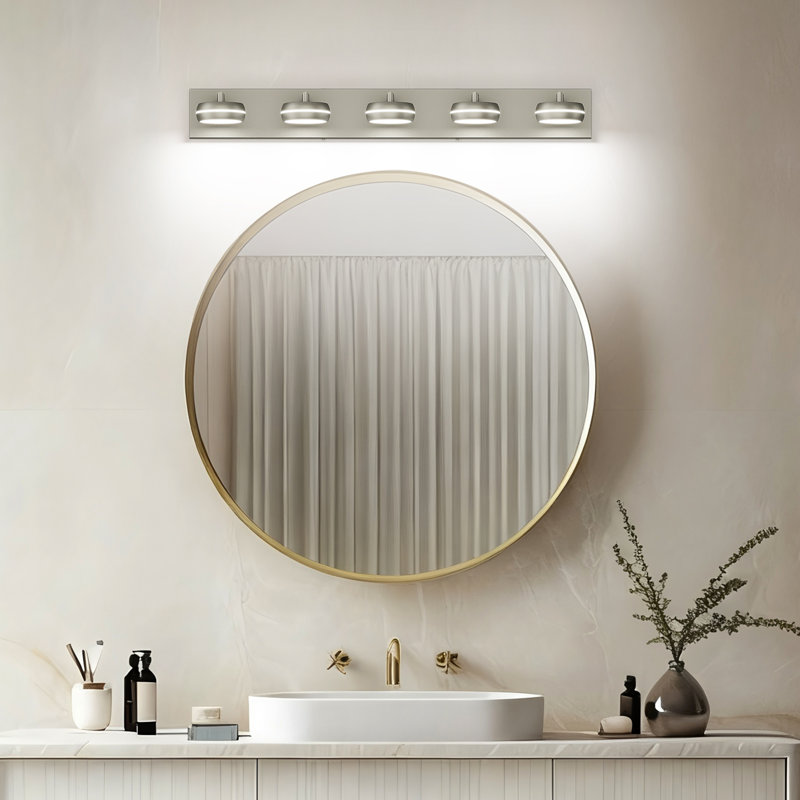 Dimmable LED Multi-Light Bathroom Vanity Fixture 5500K, 5 Lights, 5.2" H x 35.4" W x 1.18" D