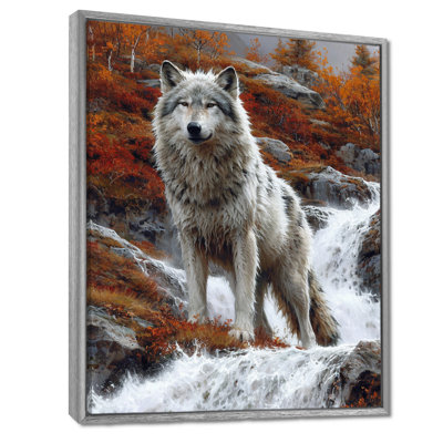 Loup gris sauvage par Mountain River - loup, reproduction d'art murale