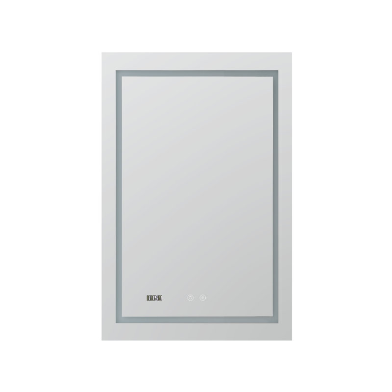 Daytona Elegance 30x40 Silver LED Bathroom Vanity Mirror with Anti-Fog and Dimmable Light