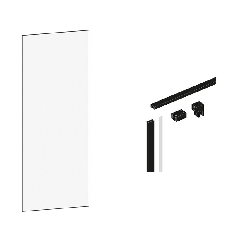 Porte moustiquaire de douche fixe l 28 po x H 77 po DAX Rio, Noir mat