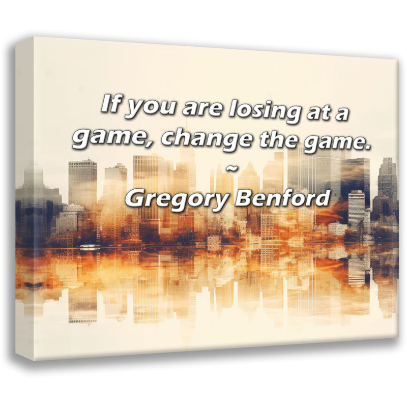 «Artsy Quote» par Gregory Benford, toile tendue avec châssis, H 17 po x l 24 po
