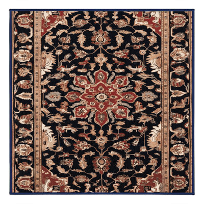 Machine Washable Persian Purple Area Rug
