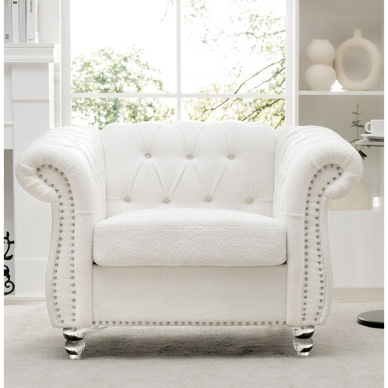 1-Seater Velvet Accent Sofa