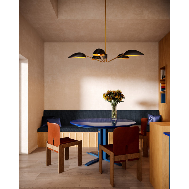 Raelle 5 - Light Unique/Statement Pendant, Aged Gold/Matte Black