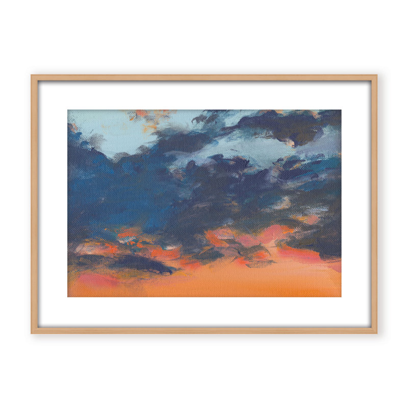 Coastal Retreat Asbury Park Sunset, 16" H x 24" W x 1.125" D, White, Framed Canvas