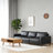 112" Luxury PU Leather Sofa for Living Room,Apartment,Upholstered Breathable Faux Leather PU Couch with Wood Legs, Black-152329833