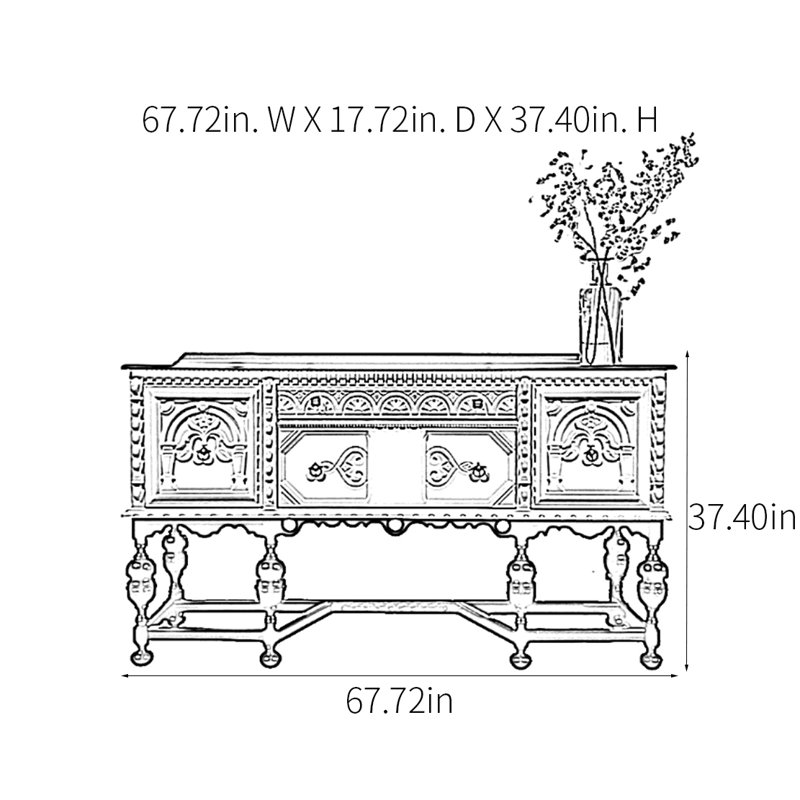 Console rétro sculptée multifonctionnelle