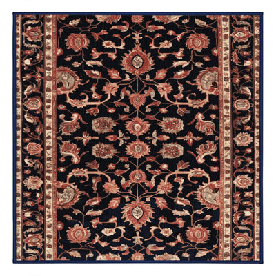 Machine Washable Persian Purple Area Rug