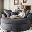Grand canapé d'appoint rond en chenille Boneless de 61 po de largeur, canapé-lit moderne, aucun assemblage requis-888834485