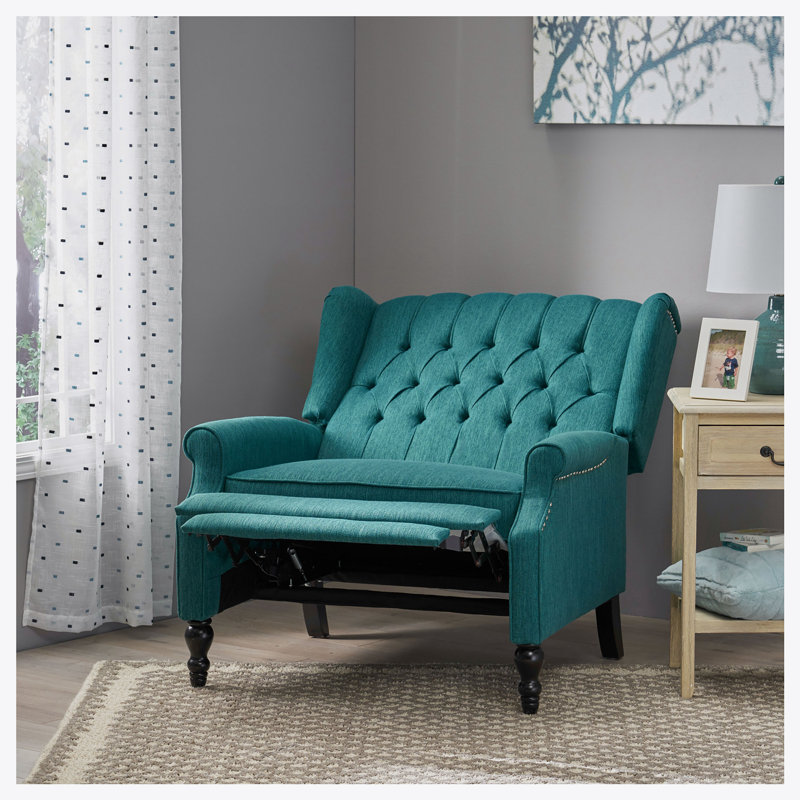 Mattice Upholstered Recliner, Teal