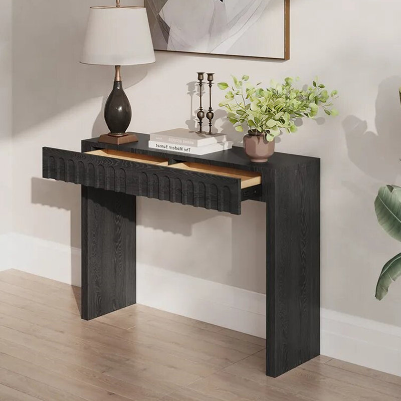 Console style américain style campagne noire, H 31,5 po x l 43,3 po x P 14,2 po