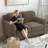 58.3" Wide Modern Velvet Upholstered Loveseat Sofa-1002011070