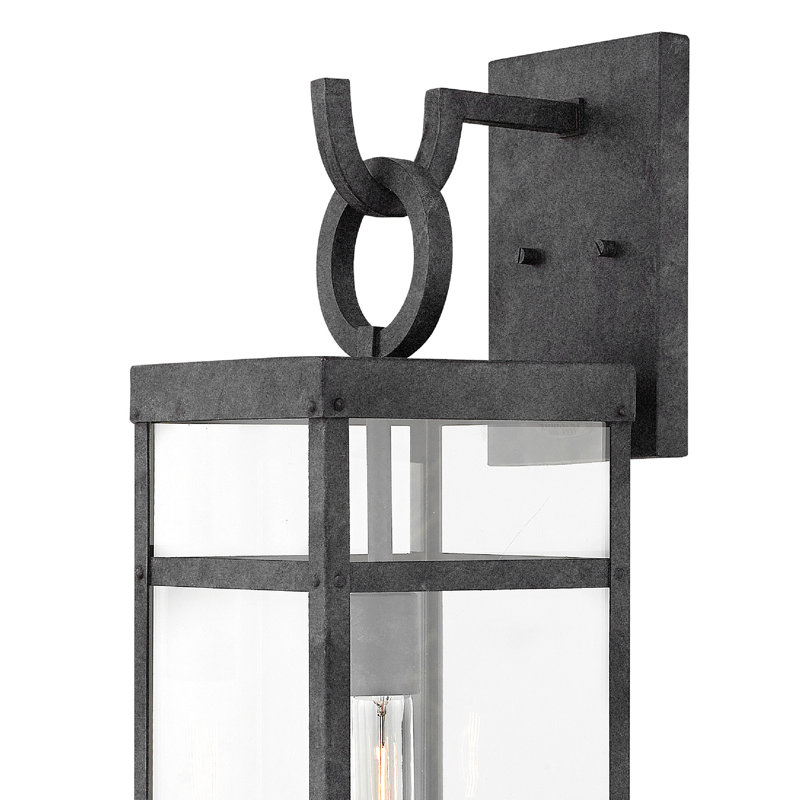 Porter Outdoor Wall Lantern, Aged Zinc, 25" H x 7.5" W x 9.25" D