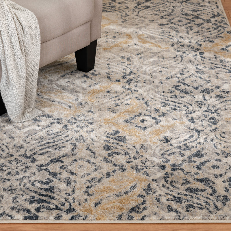Fellers Damask Indoor Rug, Rectangle 3'3" x 5'3"