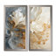 Blanc et or Champagne Flow - Champagne, art encadré, ensemble de 2 décorations murales beige