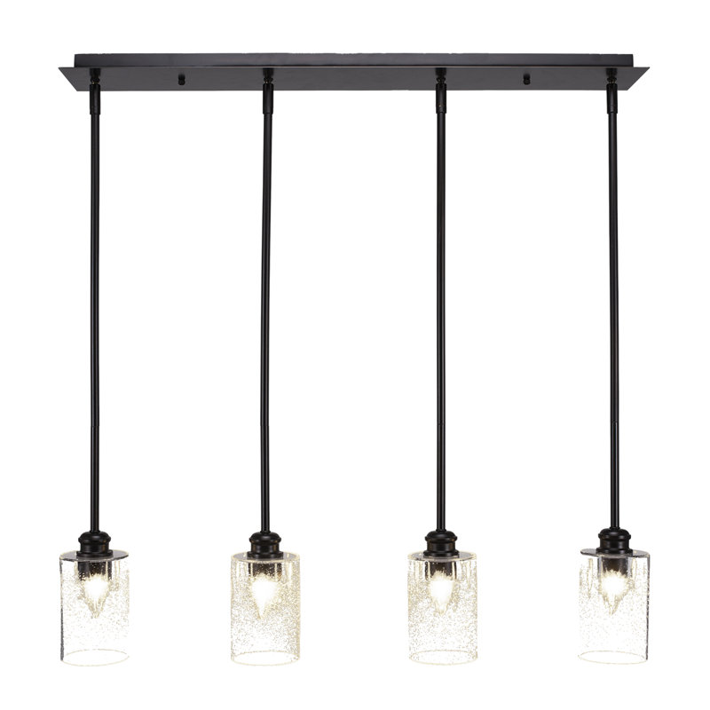 Luminaire suspendu linéaire à 4 lumières Edge avec finition en verre espresso 4 po Edge
