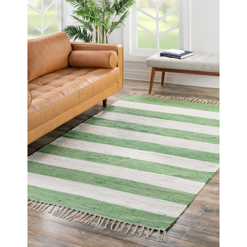 Calin Cotton Striped Indoor Rug, Rectangle 2'2" x 3'1"