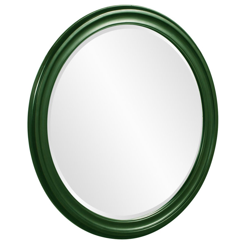 Talvi Wood Round Wall Mirror, Hunter Green