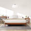 Structure de lit plateforme en bois massif d'acacia Jaxson Modern, pieds de lit courbés exclusifs, sans tête de lit, capacité de poids de 800 lb, aucun sommier requis-1391913502-1391913496