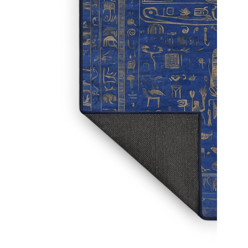 Tapis bleu soyeux et moelleux, Tapis de couloir 2 pi x 4 pi