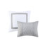 Édredon pour très grand lit 8 pièces - Élégants motifs de broderie décoratifs gris et blanc pour chambre à coucher