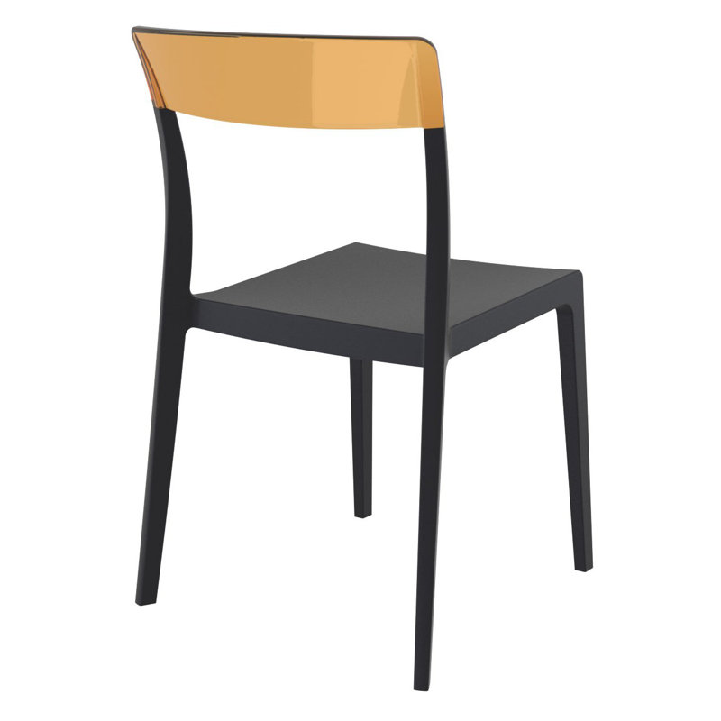 Chaise de terrasse empilable Kliebert, Noir / ambre transparent