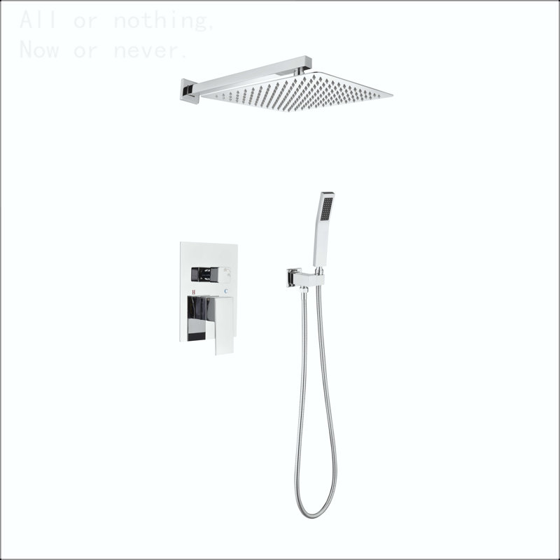 Système de douche de pluie mural de 12 pouces, Chrome chrome