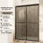 44-48" W x 70" H Double Sliding Shower Door with 1/4"（6mm） Grey Tempered Glass, Matte Black-123410982