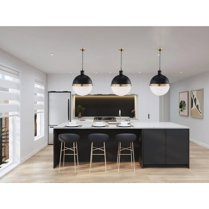 Luminaire suspendu sphère 1 lumière DEL Glaser