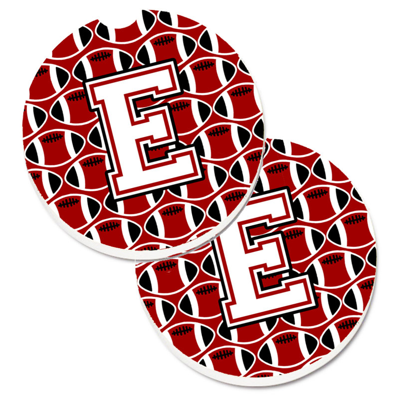 Sous-verre de football, E, Cardinal / blanc