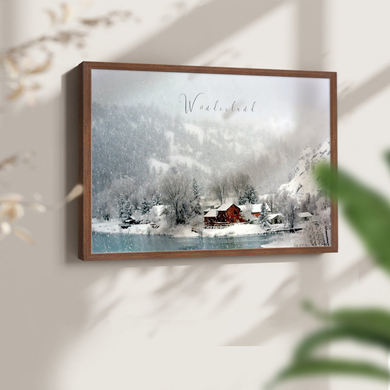 Wonderland Winter Scene -Framed Print - Restickable, 8" H x 10" W, Walnut