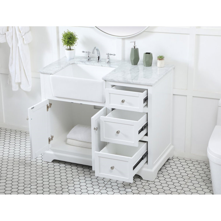 Klarissa 42'' Single Bathroom Vanity with Marble Top