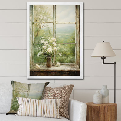 Countryside Calm Blooms Farm Windows II - Farmhouse Windows Wall Art