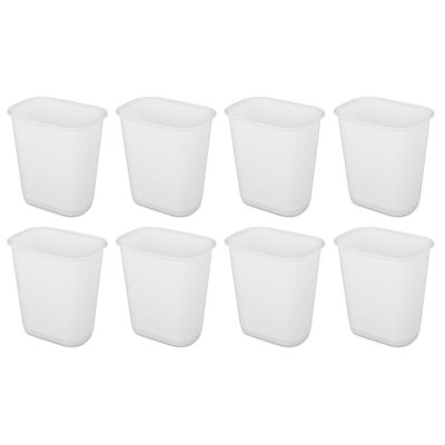 Sterilite 3 Gallon Rectangular Wastebasket Small Home Trash Bin