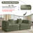 4-in-1 Convertible Corduroy Sofa Bed, Boneless Loveseat Sleeper Sofa with 2 Pillows, No Assembly Modular Floor Couch for Small Apartment, Living Room & Guest Room-1412421881
