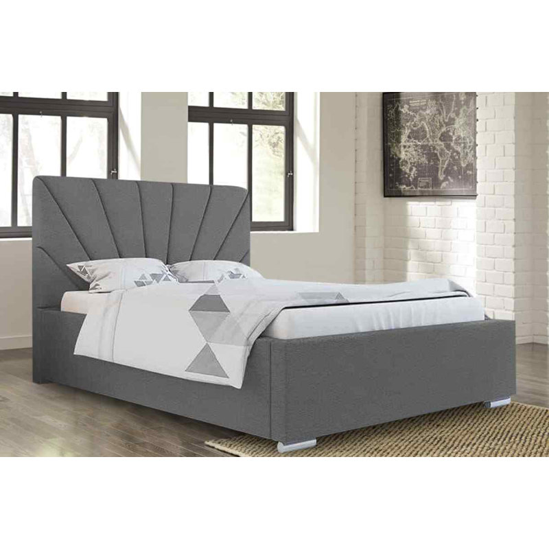 Upholstered Bed, Small Double (4'), Grey