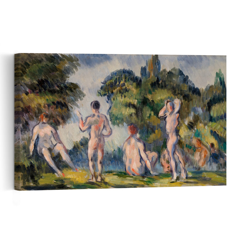 Baigneuses, 1890-1894, paysage abstrait contemporain, estampe murale d'été, H 32 po x l 48 po