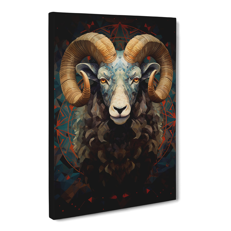 Ram Sheep Geometric No.2 - Print, 50cm H x 35cm W x 3cm D